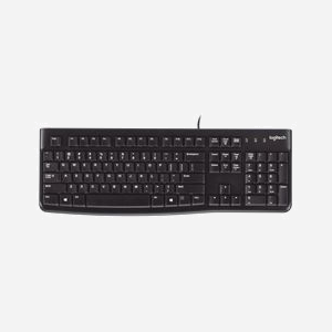 Clavier USB Logitech K120 QWERTY US International, Longueur de câble 1.5m, Résistant aux éclaboussures (60ml), Compatible Windows/Linux, Noir, Dimensions 155x450x23.5mm - Miniature 3