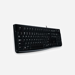 Clavier Logitech K120 for Business USB Ukrainien Noir, Filaire, Taille Réelle, Durée de vie 10M frappes, Résistant aux éclaboussures (60ml)