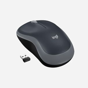Logitech M185 Souris sans fil 2.4 GHz, 1000 DPI, Optique, 3 boutons, Ambidextre, Noir/Gris, Portée 10m, Windows/macOS/Linux, Pile AA, Récepteur USB-A - Miniature 1