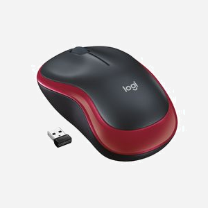Logitech M185 Souris Optique sans Fil 2.4 GHz, 1000 DPI, 3 Boutons, Ambidextre, Portée 10m, Nano Récepteur USB-A, Compatible Windows/macOS/Linux, Noir/Rouge