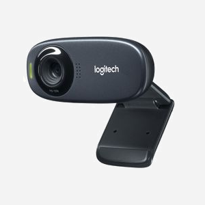 Webcam Logitech C310 HD 720p USB 2.0, Microphone intégré, Réduction du bruit, Angle de vue 60°, Clip universel, Compatible Windows et macOS, Noir, Câble 1.5m