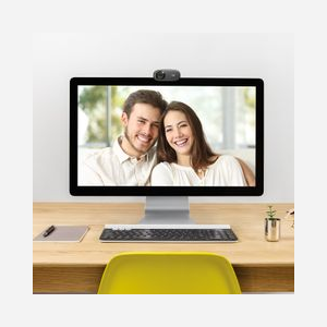 Webcam Logitech C310 HD 720p USB 2.0, Microphone intégré, Réduction du bruit, Angle de vue 60°, Clip universel, Compatible Windows et macOS, Noir, Câble 1.5m - Miniature 2