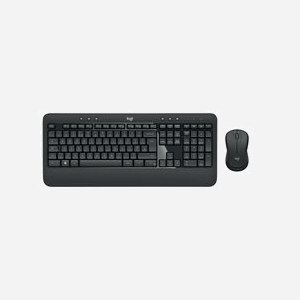 Logitech Ensemble Clavier QWERTZ Allemand + Souris Sans Fil USB, Clavier Membrane Taille Réelle, Portée 10m, Autonomie 36 mois (clavier), Noir/Blanc