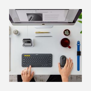 Souris sans fil Logitech Pebble M350 Graphite - 1000 DPI Optique - Bluetooth/RF 2.4GHz - Ambidextre - 3 Boutons - Pile AA 18 mois - Compatible Windows/macOS/Linux/Android/ChromeOS - Miniature 2