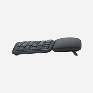 Logitech ERGO K860 Graphite - Clavier QWERTZ sans fil (RF/Bluetooth 5.0), portée 10m, ergonomique courbé, repose-poignets, 2xAAA, compatible Windows/macOS/Linux/ChromeOS - Miniature 2