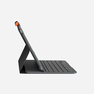 Logitech Slim Folio Graphite - Clavier AZERTY Bluetooth LE pour iPad (7ème/8ème génération) - Touches 1.7cm, course 1.5mm, autonomie 3 ans, rangement stylo. - Miniature 2