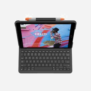 Logitech Slim Folio Graphite - Clavier AZERTY Bluetooth LE pour iPad (7ème/8ème génération) - Touches 1.7cm, course 1.5mm, autonomie 3 ans, rangement stylo. - Miniature 5