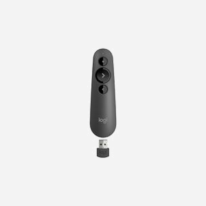 Logitech R500 Présentateur Sans Fil Graphite, Bluetooth/RF 2.4GHz, Portée 20m, Pointeur Laser Rouge Classe 1, Compatible Windows/macOS/Linux, Récepteur Nano USB - Miniature 1