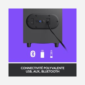 Logitech Z407 - Système Audio 2.1 Bluetooth 5.0, 80W Peak / 40W RMS, Subwoofer 20W, Entrées USB-A & 3.5mm, Télécommande Sans Fil, Graphite - Miniature 5