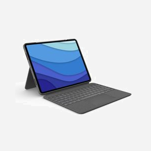 Logitech Combo Touch iPad Pro 12.9" (5e/6e gen) AZERTY Français, Trackpad, Smart Connector, Rétroéclairage ajustable, Gris Oxford, iPadOS - Miniature 2