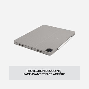 Logitech Combo Touch Sable pour iPad Pro 12.9" (5e/6e génération) - Clavier QWERTY avec Trackpad, Rétroéclairage Ajustable, Smart Connector - Miniature 4