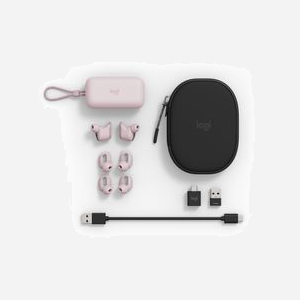 Logitech Zone True Wireless Rose - Écouteurs Bluetooth 5.0 IP68, ANC Hybride, 6 Micros Beamforming, Autonomie 10h, USB Unifying + Audio - Miniature 3