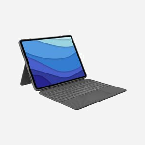 Logitech Combo Touch Oxford Grey - Clavier QWERTY US International avec Trackpad pour iPad Pro 12.9" (5ème & 6ème génération), Smart Connector, Rétroéclairage