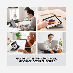 Logitech Combo Touch 920-010258 Sable - Clavier QWERTY US International avec Trackpad pour iPad Pro 12.9" (5ème et 6ème génération) Smart Connector - Miniature 2