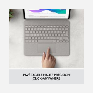 Logitech Combo Touch 920-010258 Sable - Clavier QWERTY US International avec Trackpad pour iPad Pro 12.9" (5ème et 6ème génération) Smart Connector - Miniature 4