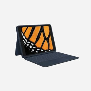 Logitech Rugged Combo 3 Touch 920-010361 Étui Clavier QWERTZ Allemand avec Trackpad pour iPad (7e et 8e générations) Smart Connector Bleu - Miniature 1