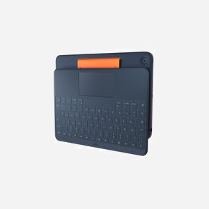 Logitech Rugged Combo 3 Touch 920-010361 Étui Clavier QWERTZ Allemand avec Trackpad pour iPad (7e et 8e générations) Smart Connector Bleu - Miniature 2