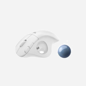 Logitech 910-006438 Souris Trackball Droitier RF sans fil + Bluetooth, 2000 DPI, 5 Boutons programmables, 2.4 GHz, Blanc, Piles AA, Windows/macOS/Linux