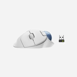 Logitech 910-006438 Souris Trackball Droitier RF sans fil + Bluetooth, 2000 DPI, 5 Boutons programmables, 2.4 GHz, Blanc, Piles AA, Windows/macOS/Linux - Miniature 2