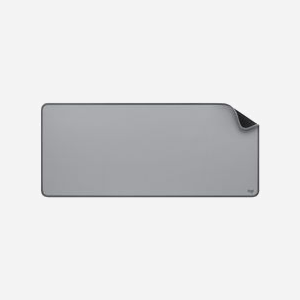 Logitech Desk Mat 956-000052 : Tapis de bureau 700x300x2mm, surface monochromatique grise, nylon/polyester/caoutchouc, base antidérapante et rebords cousus - Miniature 2