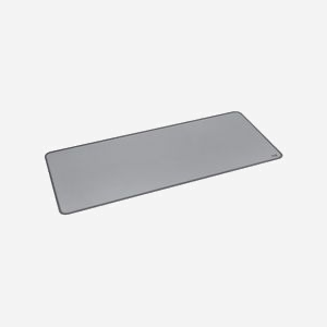 Logitech Desk Mat 956-000052 : Tapis de bureau 700x300x2mm, surface monochromatique grise, nylon/polyester/caoutchouc, base antidérapante et rebords cousus - Miniature 3