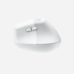 Logitech Lift Vertical - Souris Optique 4000 DPI RF Sans Fil + Bluetooth, 4 Boutons Programmables, Design Droitier Ergonomique, Pile AA, Blanc