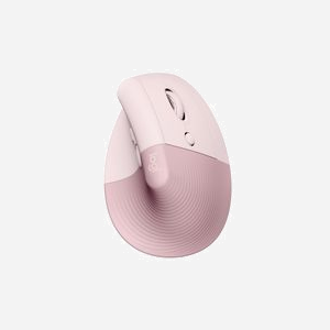Logitech Lift - Souris Verticale Ergonomique 4000 DPI RF sans fil + Bluetooth - 4 Boutons Programmables - Rose - Pile AA - Windows/macOS/Linux/Android/iOS