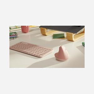 Logitech Lift - Souris Verticale Ergonomique 4000 DPI RF sans fil + Bluetooth - 4 Boutons Programmables - Rose - Pile AA - Windows/macOS/Linux/Android/iOS - Miniature 3