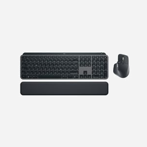 Logitech Ensemble Clavier QWERTZ Allemand + Souris Graphite RF sans fil/Bluetooth, Rétroéclairage Blanc, Souris 8000 DPI, Compatible Windows/macOS/Linux - Miniature 2