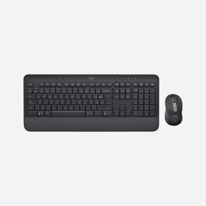 Logitech Signature MK650 for Business - Ensemble clavier AZERTY Belge et souris Bluetooth Graphite, portée 10m, 4000 DPI, Logi Bolt USB, Windows/macOS/Linux/ChromeOS