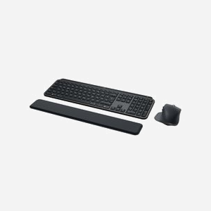 Logitech 920-011606 Ensemble Clavier QWERTZ Allemand + Souris Graphite RF sans fil/Bluetooth, Rétroéclairage LED, Batterie intégrée, USB-C, Compatible Windows/macOS/Linux