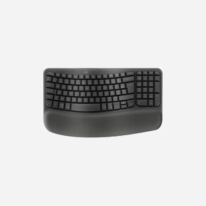 Logitech Wave Keys - Clavier ergonomique sans fil AZERTY, membrane, Bluetooth/RF, repose-poignets, graphite, portée 10m, compatible Windows/macOS/Android/ChromeOS - Miniature 3