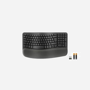 Logitech Wave Keys - Clavier ergonomique sans fil AZERTY, membrane, Bluetooth/RF, repose-poignets, graphite, portée 10m, compatible Windows/macOS/Android/ChromeOS - Miniature 4