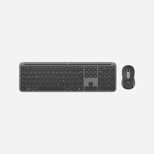 Logitech Signature Slim Combo MK950 Graphite - Clavier QWERTZ Sans Fil RF/Bluetooth, Touches Ciseaux, Souris 4000 DPI, Compatible Windows/macOS/Linux/Android/iOS - Miniature 3