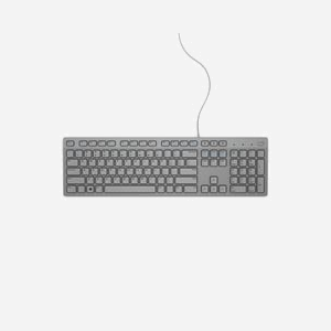 DELL Clavier USB KB216 QWERTZ Allemand Gris - Interface USB, Taille Réelle, Pavé Numérique, Touches Multimédia, Dimensions 442x127x24.4mm, 503g