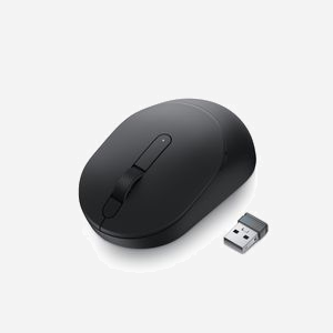 DELL Souris Mobile MS3320W-BLK, Optique 1600 DPI, RF sans fil 2.4 GHz + Bluetooth 5.0, 3 boutons, Ambidextre, Pile AA, Windows/Linux/Android/ChromeOS - Miniature 3