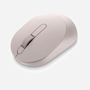 DELL MS3320W Souris Bureau Ambidextre Rose, RF sans fil + Bluetooth 5.0, 1600 DPI Optique, 3 Boutons, 2.4 GHz, Compatible Windows/Linux/Android