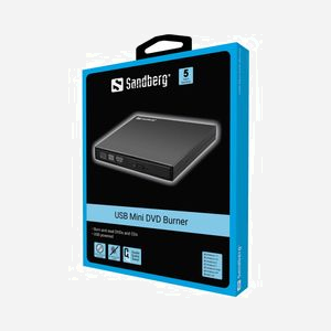 Sandberg Graveur DVD Super Multi USB 2.0 Mini, Lecture/Écriture CD/DVD, Noir, Compatibilité Windows/macOS, 135x138x18.8mm, 300g, Ref: 133-66 - Miniature 2