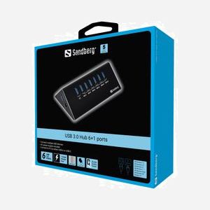 Sandberg USB 3.0 Hub 8 ports USB 3.2 Gen 1 Type-A, Interface Micro-B, 5 Gbit/s, Alimentation secteur 5V 3.5A, Câble USB inclus, Compatible Windows/macOS - Miniature 2