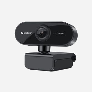 Sandberg Webcam USB Flex 1080P HD 2MP, 1920x1080 30 ips, Microphone intégré, USB 2.0, Compatible Windows/macOS, Câble 1.35m