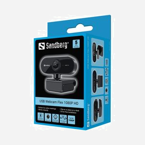 Sandberg Webcam USB Flex 1080P HD 2MP, 1920x1080 30 ips, Microphone intégré, USB 2.0, Compatible Windows/macOS, Câble 1.35m - Miniature 5