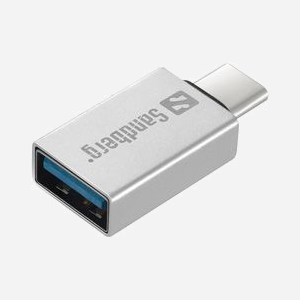 Sandberg Adaptateur USB-C vers USB 3.0 - USB 3.2 Gen 1 Type-C vers USB 3.2 Gen 1 Type-A - 1 port - Boîtier Aluminium Argent - Ref. 136-24 - Miniature 1