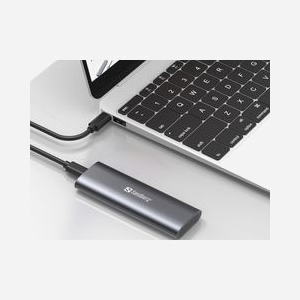 Sandberg 136-39 Boîtier Externe USB 3.2 Gen 2 pour SSD M.2 NVMe/SATA, USB-C, Jusqu'à 10Gbps, Compatible Windows/macOS, Noir, 2To Max. - Miniature 5