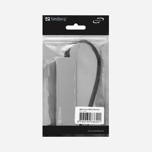 Sandberg Hub USB-C vers 4 x USB 3.2 Gen 1 Type-A, Boîtier Aluminium Argent, USB 2.0 Type-C, Référence 336-20, 38g - Miniature 2