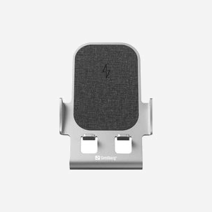 Sandberg 441-51 Chargeur Smartphone Gris USB-C 15W Charge Rapide sans Fil Qi Aluminium Protection Surtension/Surchauffe 5/9V 2A - Miniature 2