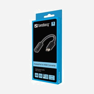 Adaptateur Sandberg 508-28 DisplayPort Mâle vers HDMI Femelle v1.3a, DisplayPort v1.1, Noir, 200x21x12mm, RoHS - Miniature 2