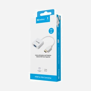 Sandberg 508-69 Convertisseur HDMI vers VGA (Mâle VGA, Femelle HDMI Type A) Blanc, 250x45x15mm, RoHS, 41g - Miniature 2