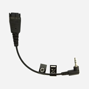 Câble Audio Jabra 8800-00-46 QD vers Jack 2.5mm, 0.15m, Noir - Connecteur QD Mâle, Connecteur Jack 2.5mm Mâle, Facteurs de Forme Droit/Courbe
