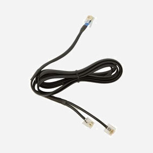 Câble Jabra LINK 14201-10 pour Téléphone, Fonction RCC/DHSG, EHS, Connecteurs Mâle-Mâle, Noir, Câble Plat, Portée 150m (selon casque)