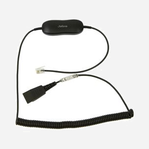Câble Jabra 88001-04 Avaya one-X pour 16xx/96xx, QD vers RJ-9, Spiralé 0.8m (étiré 2m), Noir, Bluetooth, Compatible Casque/Oreillette - Miniature 1